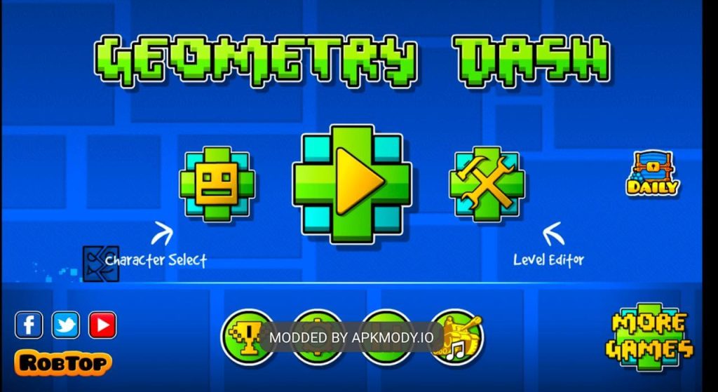 Geometry Dash Mod Apk Fornt Page