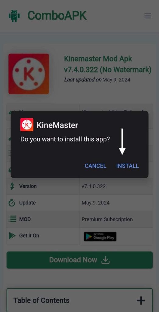 Kinemaster Mod APk Click Install