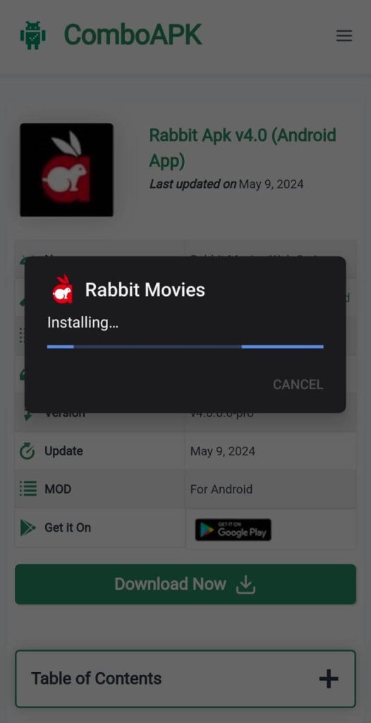 Rabbit APk Installed