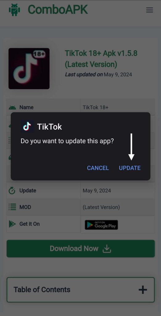 TikTok 18+ APk Click Install