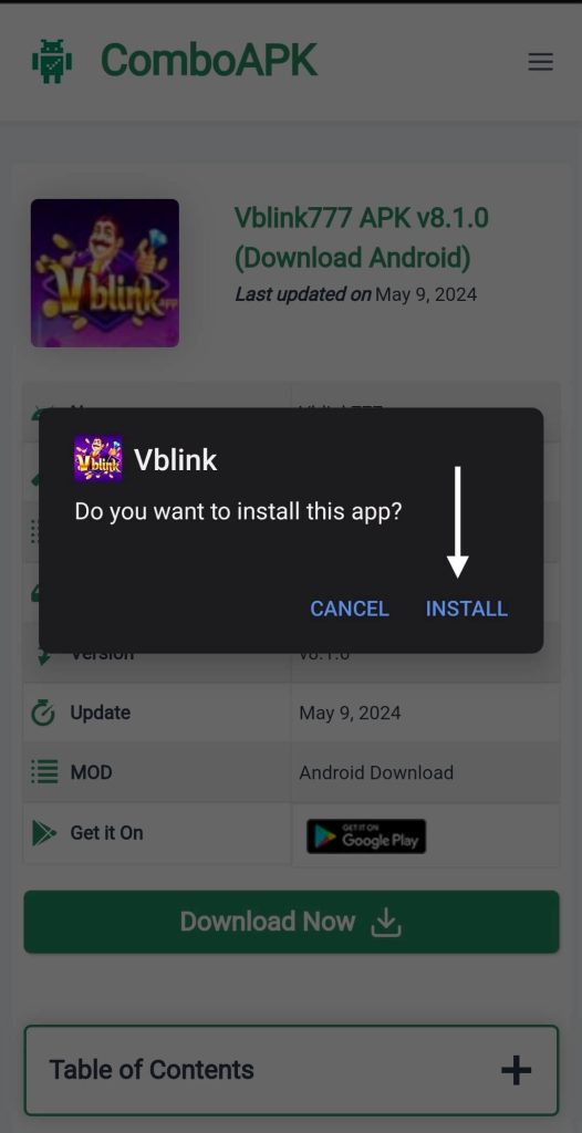 Vblink 777 Apk Click Install