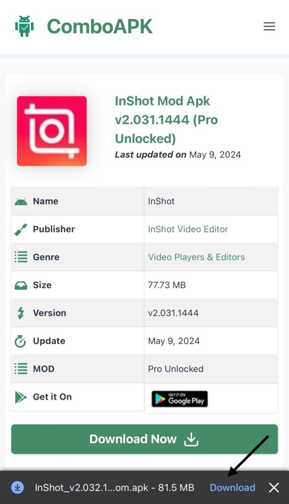 Inshot Mod Apk Click File