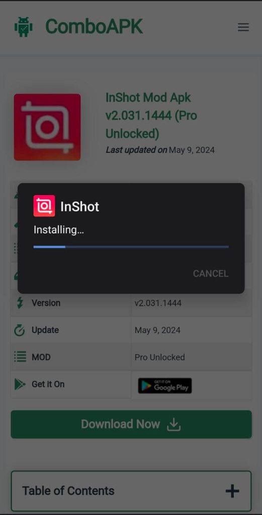 Inshot Mod Apk Installed