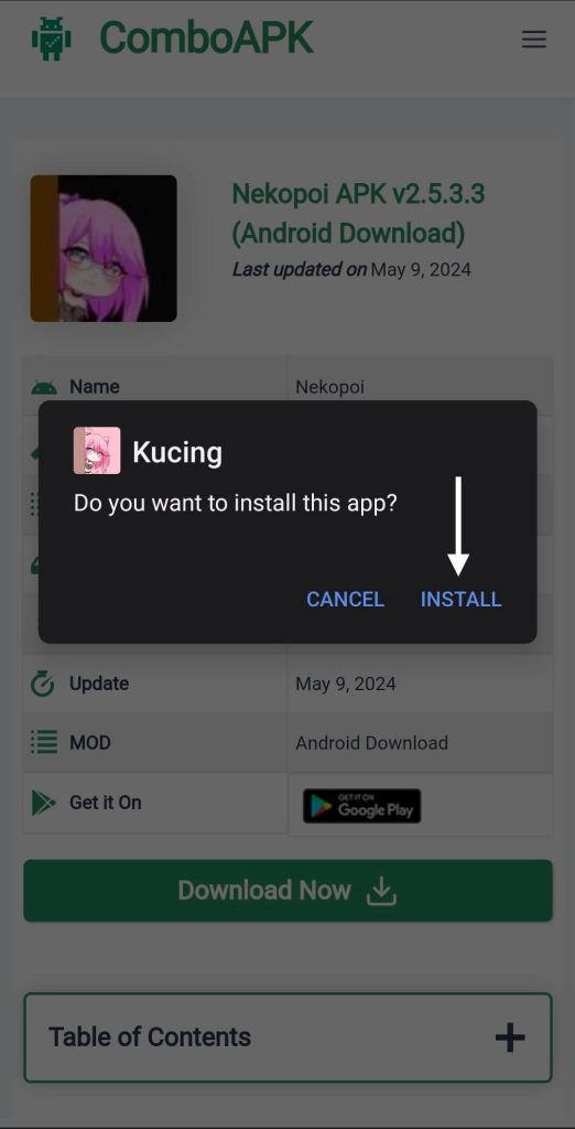 Kucing Apk Click Install