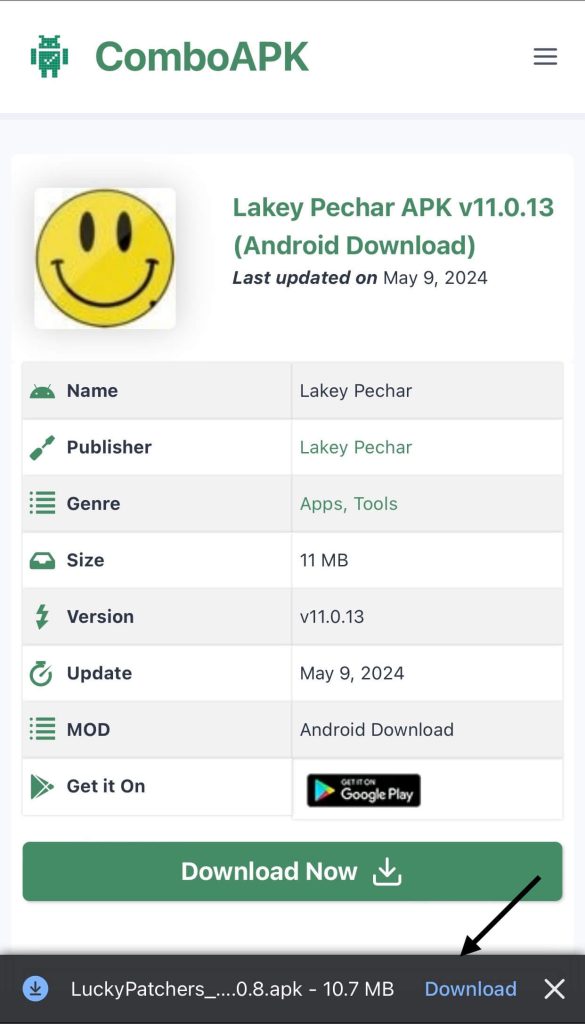 Lakey Pechar Apk Click File