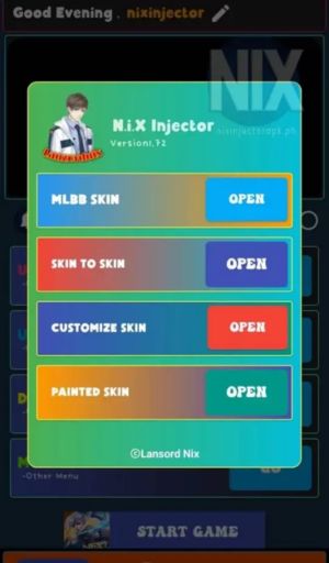 Nix Injector APK v1.97 Unlock Skins