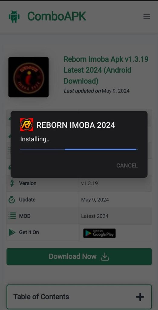 Reborn Imoba Apk 2024 Installed