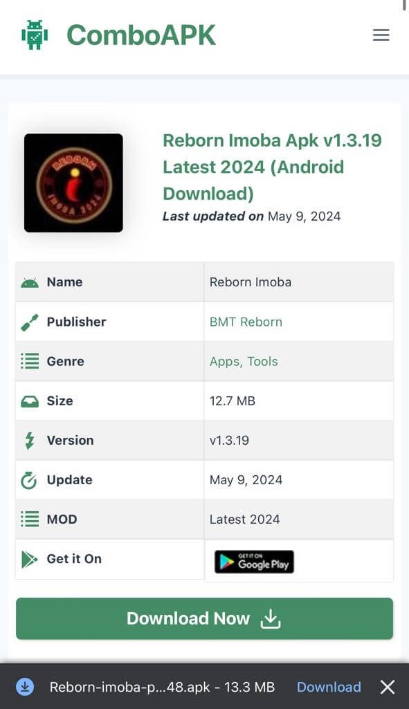 Reborn Imoba Apk Click File