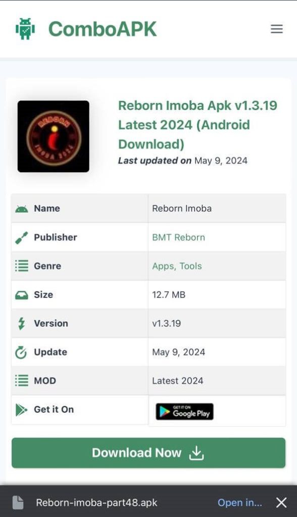 Reborn Imoba Apk Opens