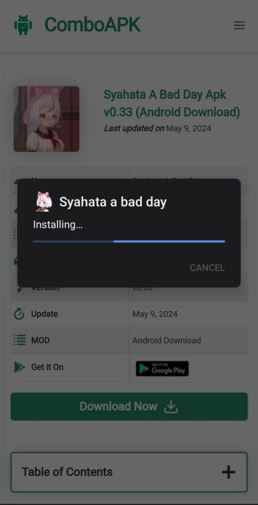 Syahata A Bad Day Apk Installed