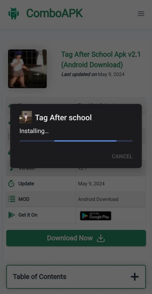 Tag After School Apk Installed