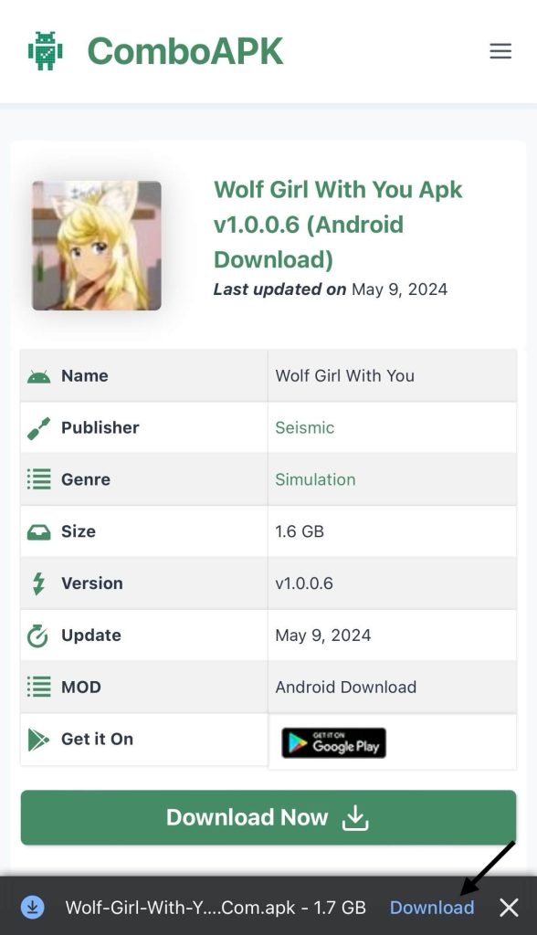 Wolf Girl With You Apk Click File