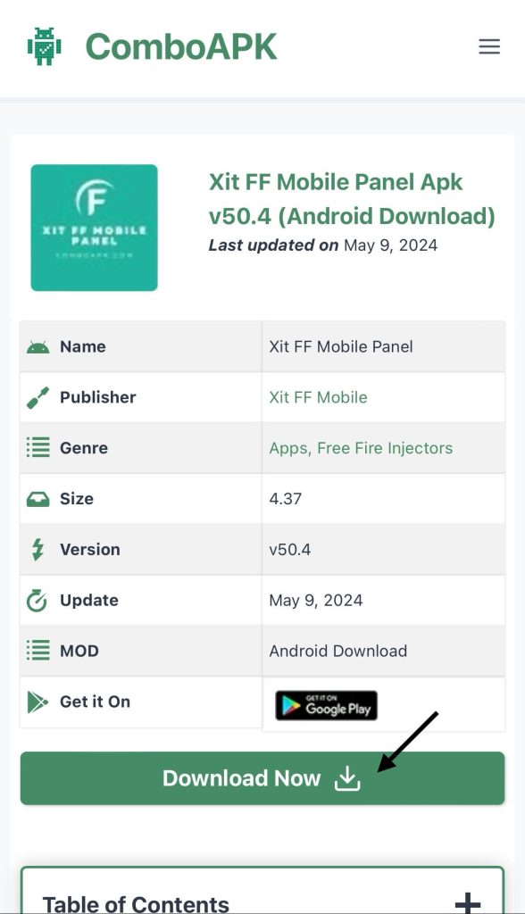 Xit FF Mobile Panel Apk Click Download