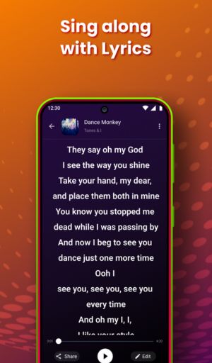 Audify Player MOD APK sing along