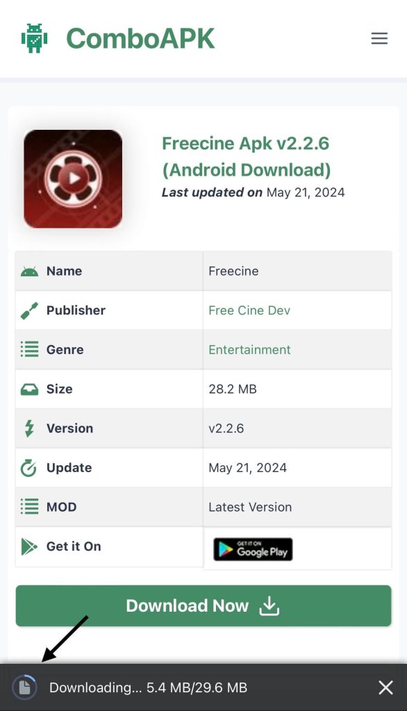 Freecine Apk v2.2.6 Download Start