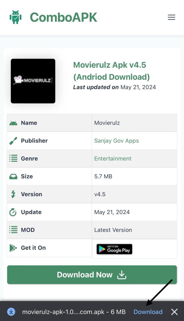 Movierulz Apk Click File