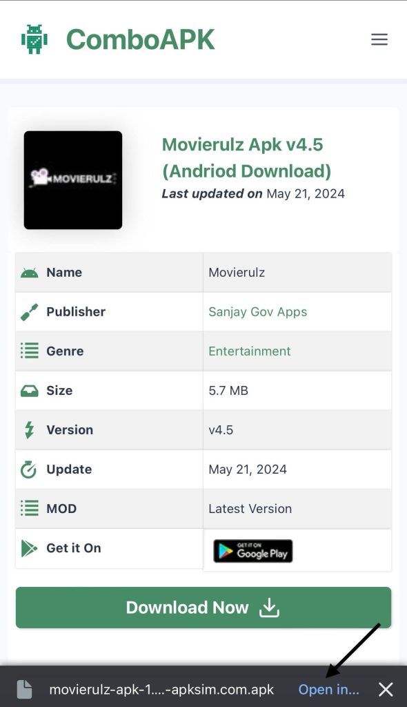 Movierulz Apk Click Open