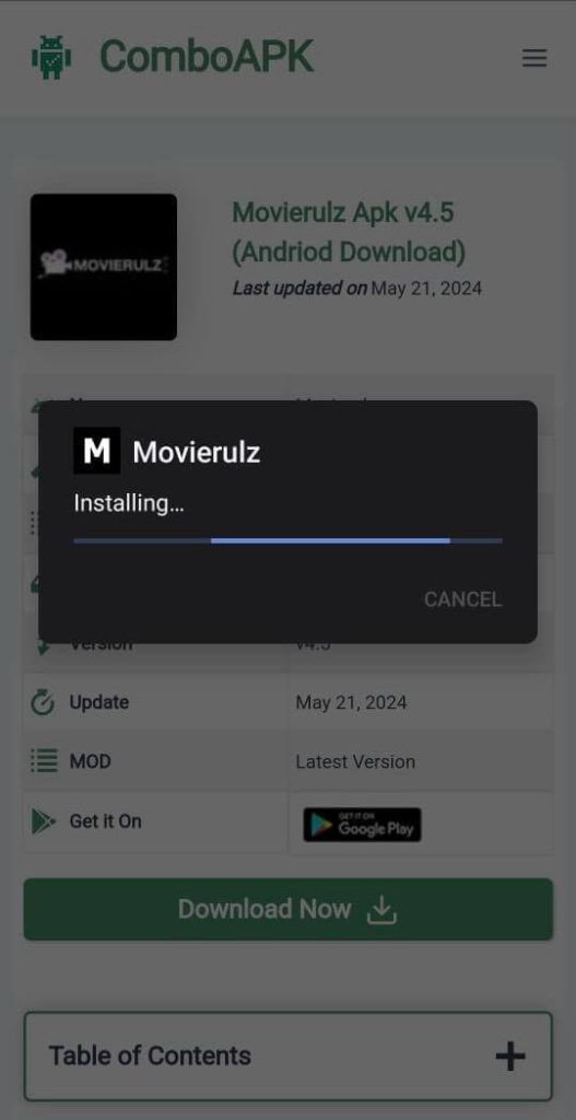 Movierulz Apk Installed