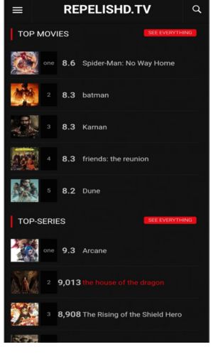 RePelisHD TV APK v3.5 IMDB's popularity